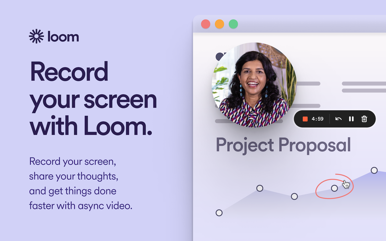 Loom nimmt Bildschirm und Webcam auf, um sie als sofortigen Video-Link zu teilen