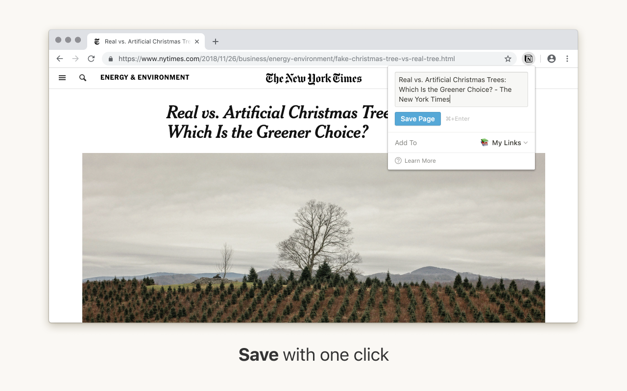 Notion Web Clipper speichert eine Webseite direkt in eine Notion-Datenbank