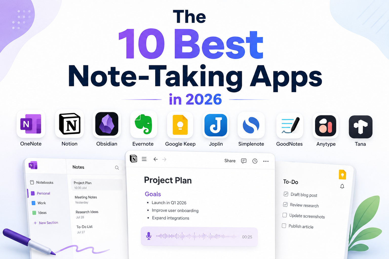 Die 10 besten Notiz-Apps 2026 (kostenlos & bezahlt)