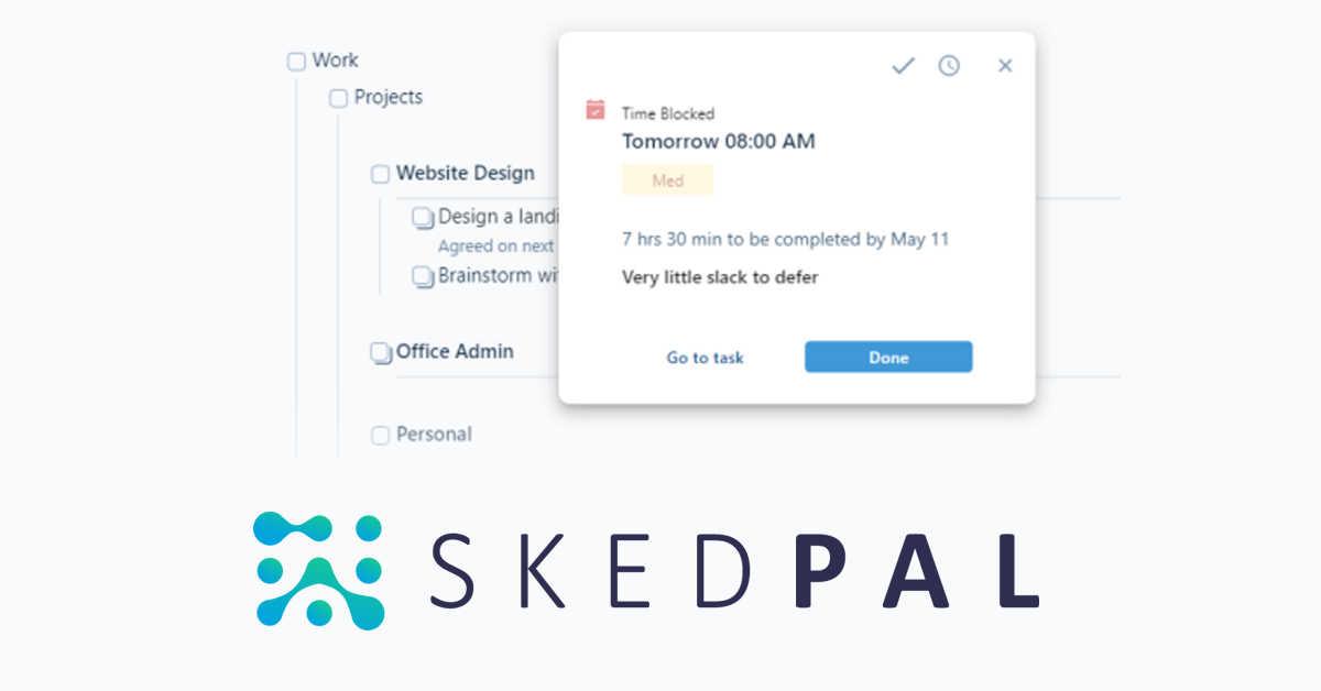 SkedPal adaptive schedule screenshot